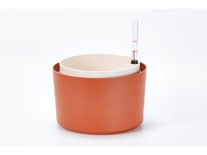 Samozavlažovací květináč Berberis 26 cm – terakota/slonová kost