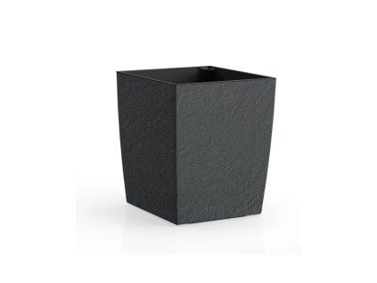 Květináč ELIOT STONE 30x30x30 s vložkou nízký antracit