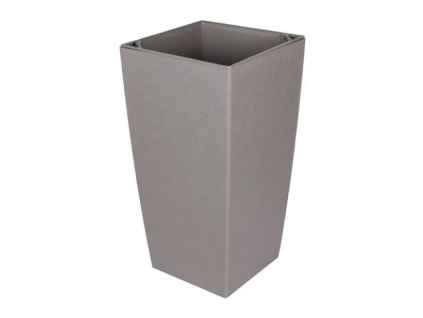 Květináč ELIOT STONE 25x25x46 s vložkou vysoký kamenná šedá
