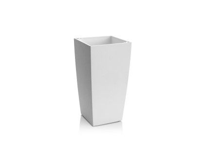 Květináč ELIOT STONE 30x30x58 s vložkou vysoký bílá
