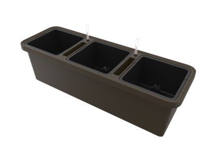 Samozavlažovací truhlík BERBERIS TRIO 117x39x35 čokoláda