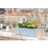 Samozavlažovací truhlík PLASTIA BERBERIS 60 cm šedomodrá + bílá